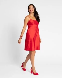 Slip Dress Red -Clothing Store Slip red 02
