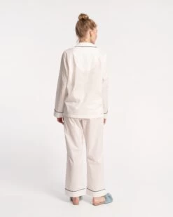 Teddy Pajama Top White Navy -Clothing Store TEDDY PJ WHITE 05