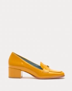 Twiggy Loafer Heel Soft Patent Mustard