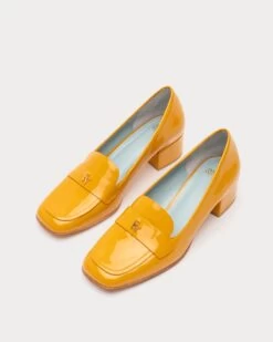Twiggy Loafer Heel Soft Patent Mustard -Clothing Store TWIGGYSP MUSTARD 04