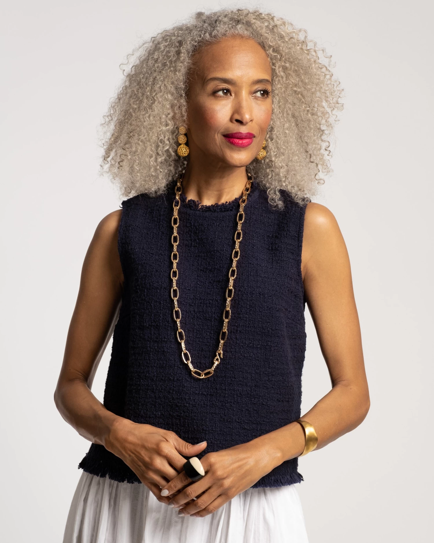 Twiggy Fringe Top Navy 3 Twiggy Fringe Top Navy