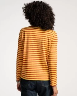 Long Sleeve Striped Shirt Yellow Red -Clothing Store T RED YELLOW 03