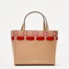 Henry Basketweave Tote Tan Pink Red -Clothing Store Tan Henry 1