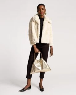 Babe Jacket Ripple Faux Fur White