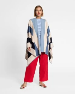 Classic Colorblock Wrap Blue Maze