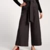 Zoey Belted Cotton Pant Charcoal -Clothing Store ZOE GREY 02