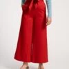 Zoey Belted Cotton Pant Red -Clothing Store ZOE RED 02
