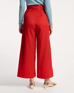 Zoey Belted Cotton Pant Red 11 Zoey Belted Cotton Pant Red -Clothing Store ZOE RED 04