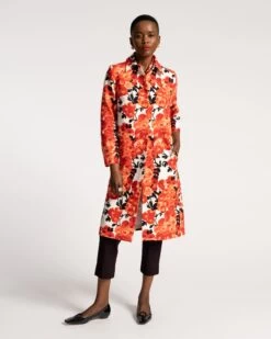Balmacaan Jacket Rose Floral