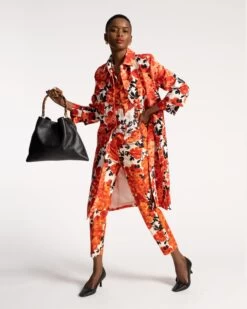 Balmacaan Jacket Rose Floral -Clothing Store balmacaan rose 03