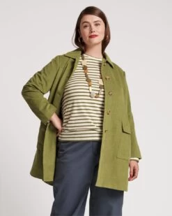 Barn Jacket Mini Wale Corduroy Moss Green -Clothing Store barn green plus