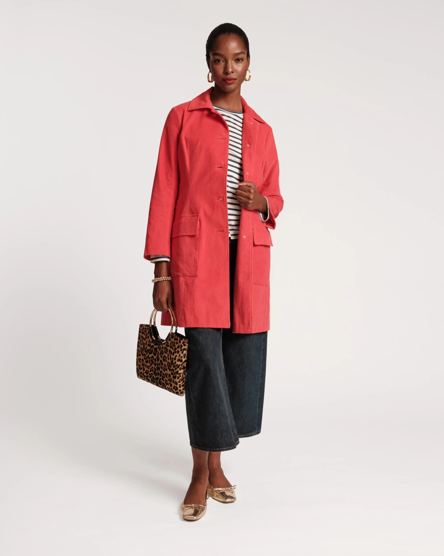 Barn Jacket Mini Wale Corduroy Coral 6 Barn Jacket Mini Wale Corduroy Coral - Image 4