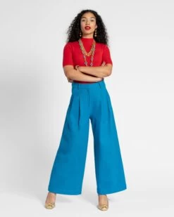 Bossy Pant Wool Turquoise 10 Bossy Pant Wool Turquoise -Clothing Store bossy torq 02