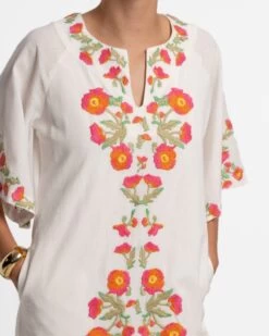 Charming Caftan Poppy Embroidery Oyster 8 Charming Caftan Poppy Embroidery Oyster -Clothing Store caftan poppy white 03 501c1a53 b2bf 443b bd1c d8d44d9dd665