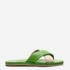 Criss Cross Cloud Slide Nappa Green Oyster -Clothing Store cloud slide green 01 fd8be901 f87e 43b0 871a c4d4006e7242