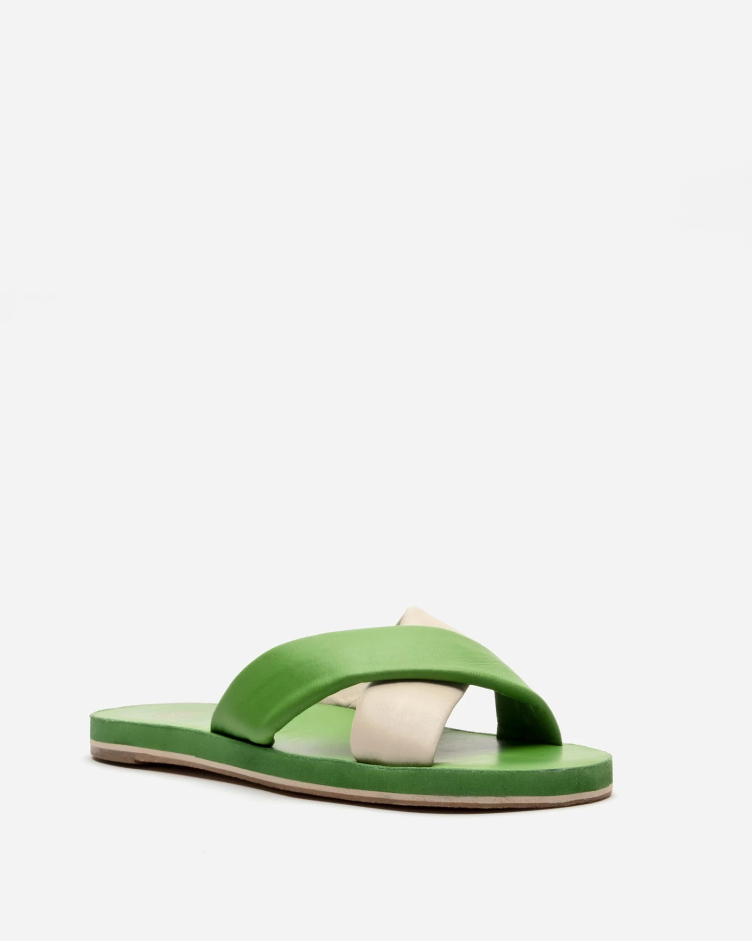 Criss Cross Cloud Slide Nappa Green Oyster 5 Criss Cross Cloud Slide Nappa Green Oyster - Image 3