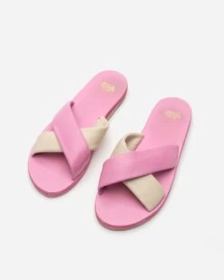 Criss Cross Cloud Slide Nappa Pink Oyster -Clothing Store cloud slide pink 03 c43935ec 4539 4b5b aa33 e5b3f4504158