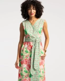 Colony Dress Azalea Pink Green 12 Colony Dress Azalea Pink Green -Clothing Store colony Rose