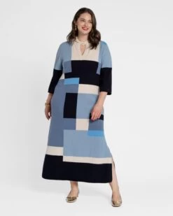 Classic Colorblock Maxi Dress Blue -Clothing Store colorblock dress blue 06 81e7d273 c9fe 4d4a a9da 6682d60dd598