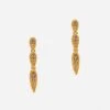 Tri Gold Crystal Tear Drop Earrings