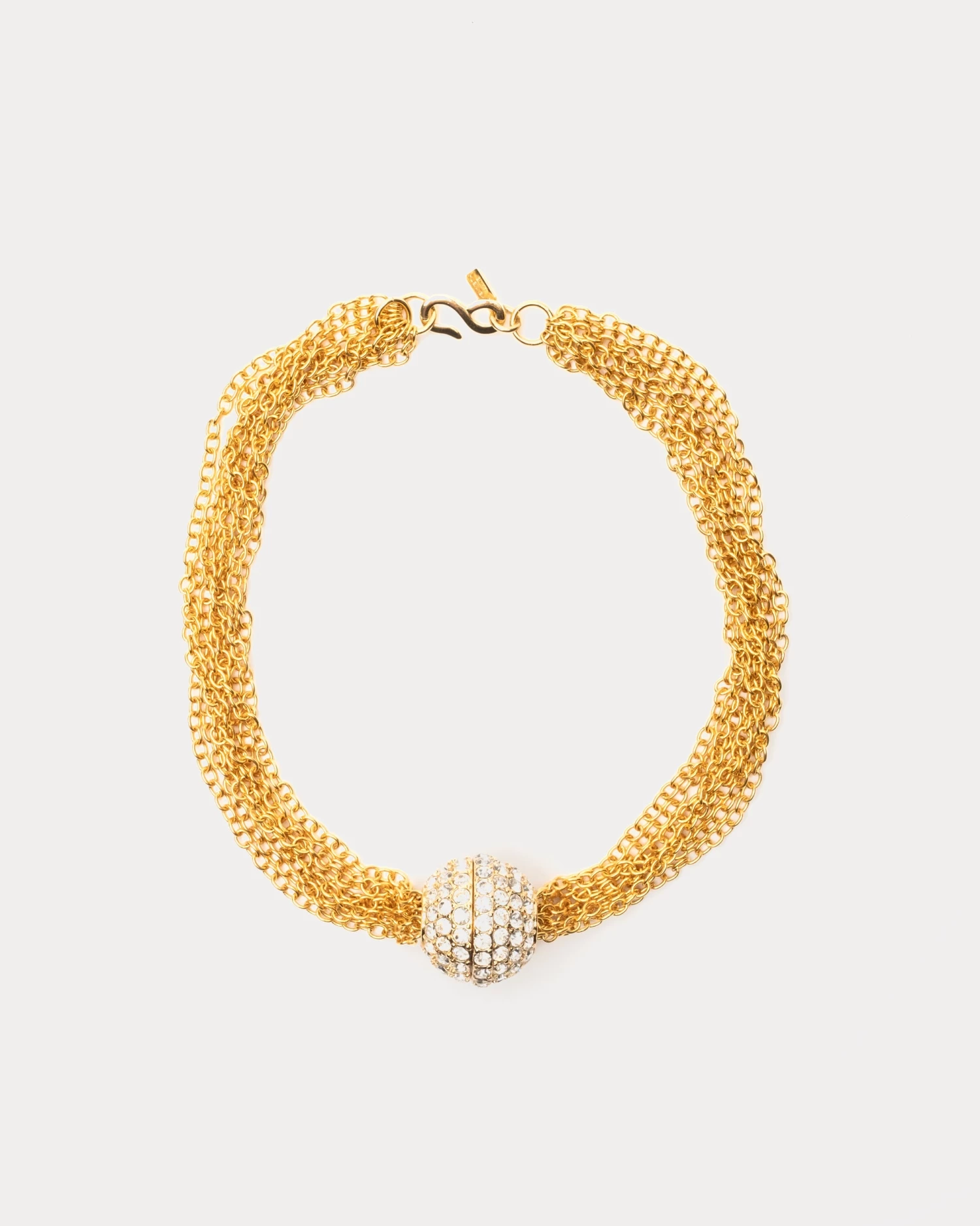 Short Gold Crystal Ball Necklace 3 Short Gold Crystal Ball Necklace