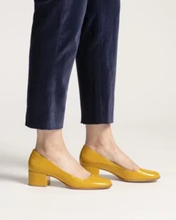 Doll Pump Soft Patent Mustard -Clothing Store doll mustard