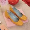 Doll Pump Soft Patent Mustard 1 Doll Pump Soft Patent Mustard -Clothing Store doll pump mustard