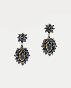 Clothing Store 43 Alianah Earring Gold Blue
