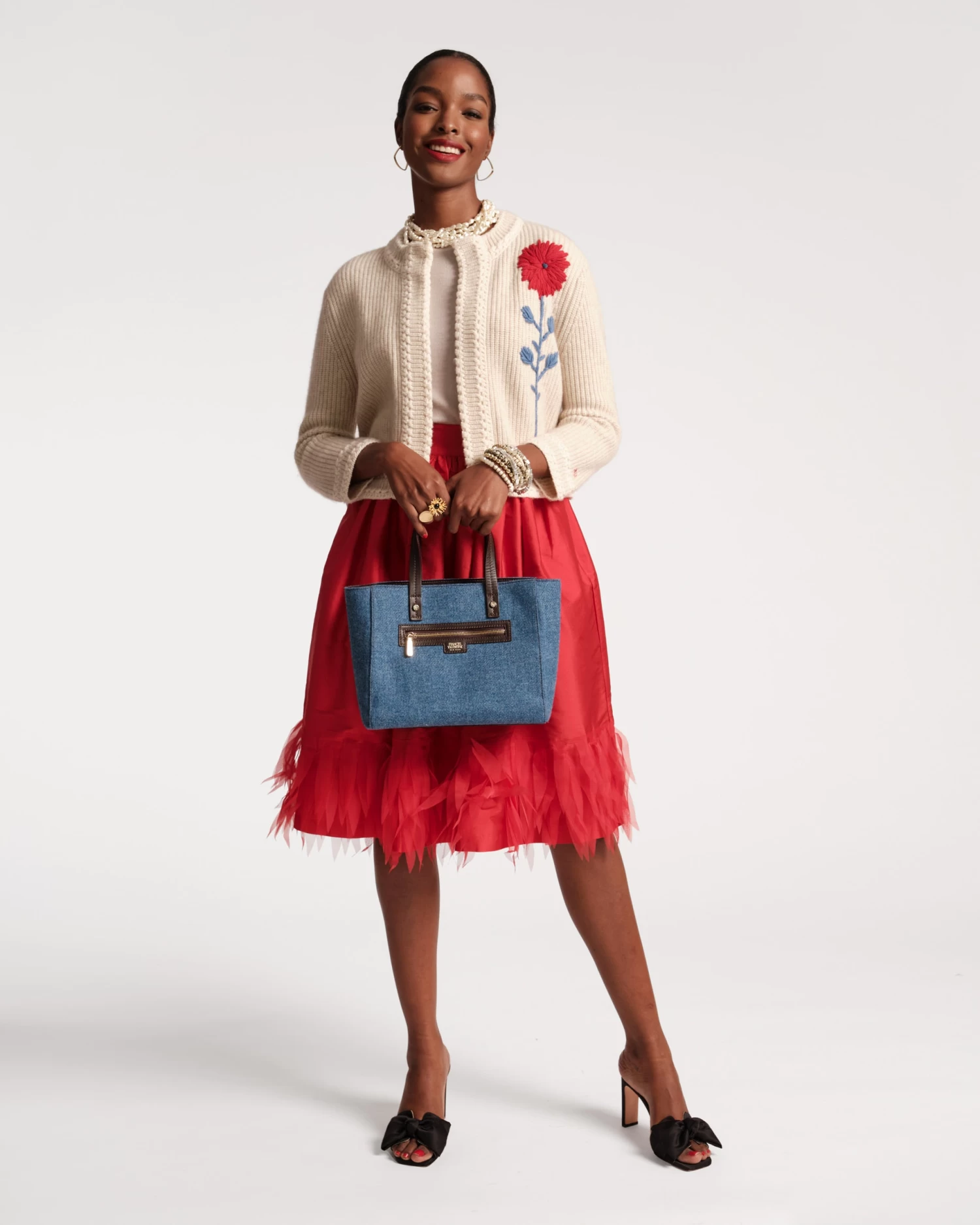 Henry Tote Wool Blue 4 Henry Tote Wool Blue - Image 2