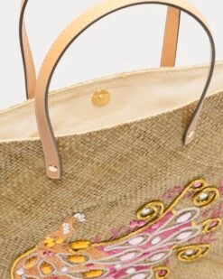 Harper Embroidered Peacock Tote 9 Harper Embroidered Peacock Tote -Clothing Store flattote 03