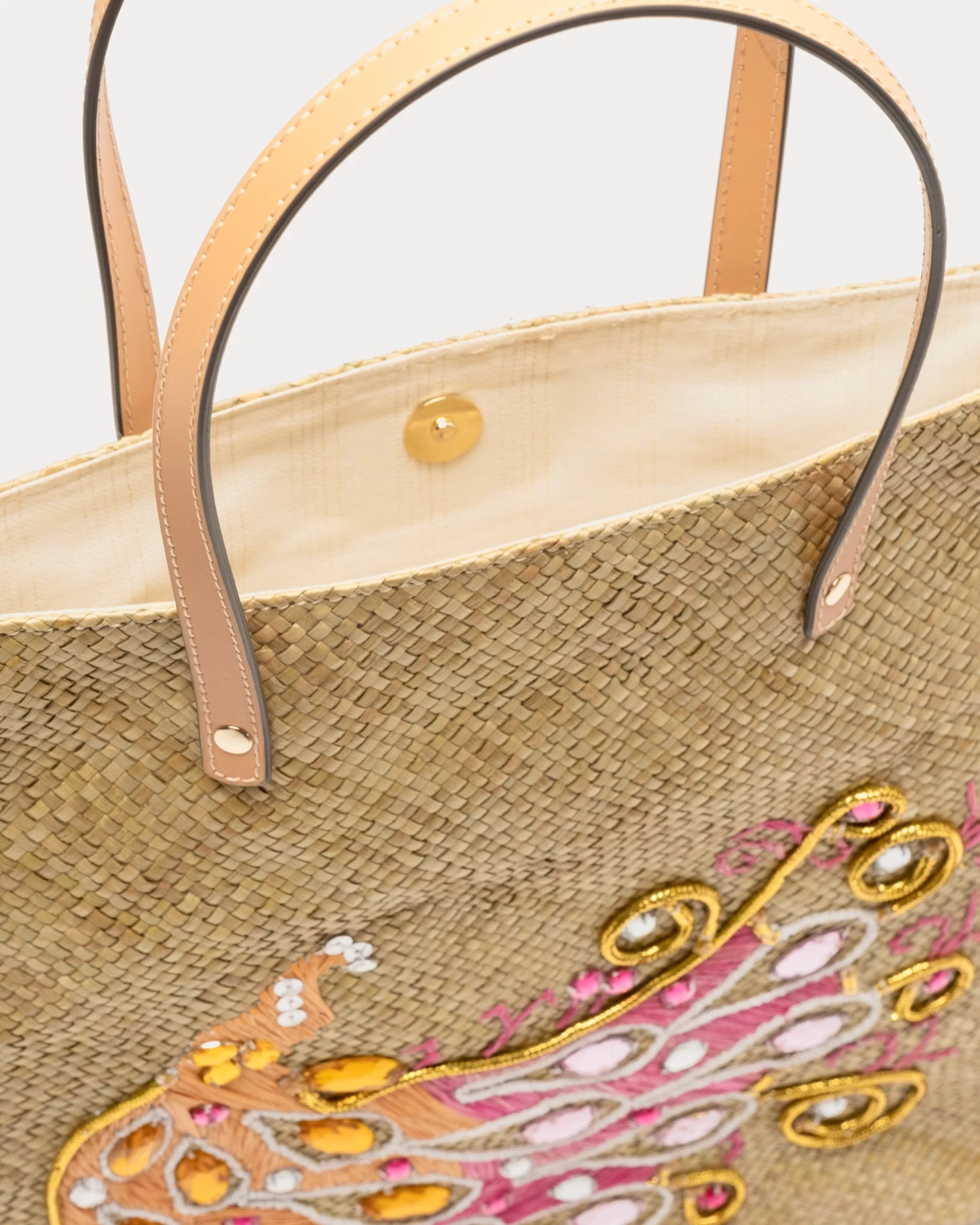 Harper Embroidered Peacock Tote 6 Harper Embroidered Peacock Tote - Image 4