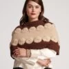 Emma Embroidered Wool Flower Shrug Chocolate Oyster 1 Emma Embroidered Wool Flower Shrug Chocolate Oyster -Clothing Store flowershrug brown plus