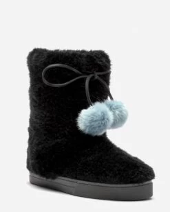 Samantha Boot Faux Fur Black -Clothing Store furbootie2