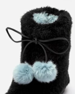 Samantha Boot Faux Fur Black -Clothing Store furbootie4