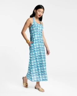 Malia Halter Dress Waffleweave Azure Block 8 Malia Halter Dress Waffleweave Azure Block -Clothing Store halter azure 02 6ba502fc 94f0 4779 985e a225372e606c