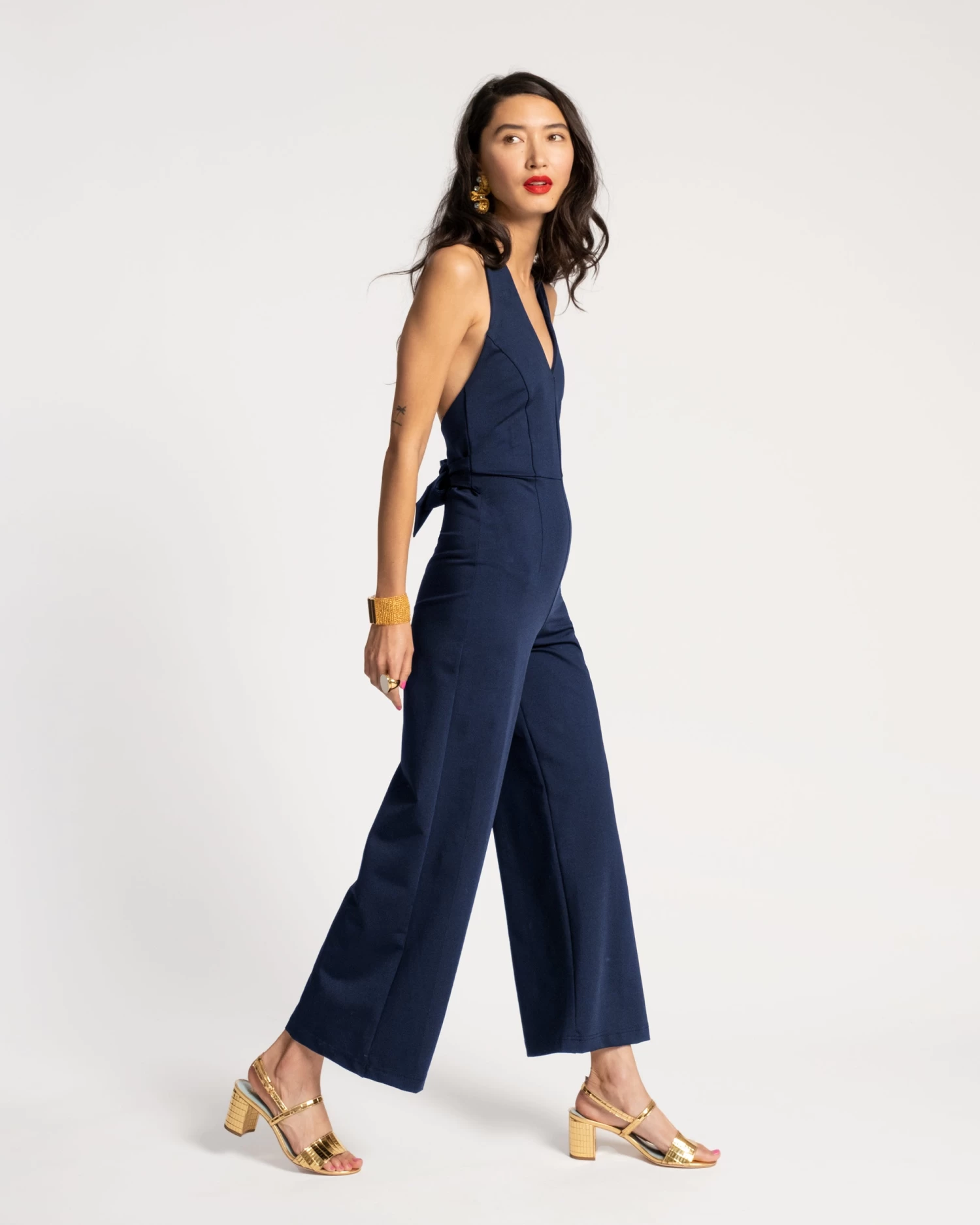 Babe Halter Jumpsuit Navy 4 Babe Halter Jumpsuit Navy - Image 2