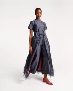 Jody Jumpsuit Feather Fringe Navy Pink -Clothing Store jumpsuit navy 02