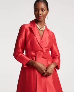 Lucille Wrap Dress Dupioni Red -Clothing Store lucille red 07