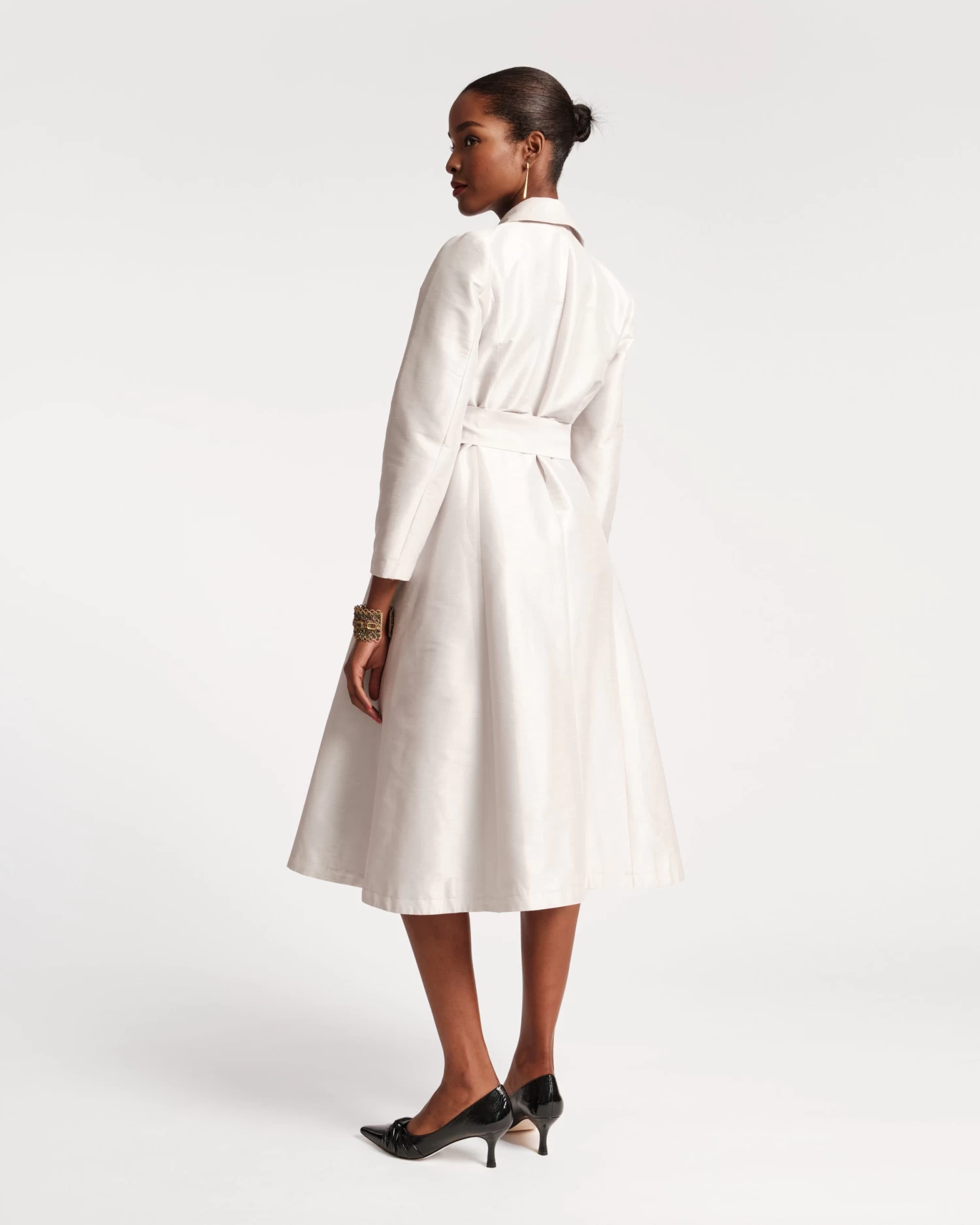 Lucille Wrap Dress Dupioni Silver 6 Lucille Wrap Dress Dupioni Silver - Image 4