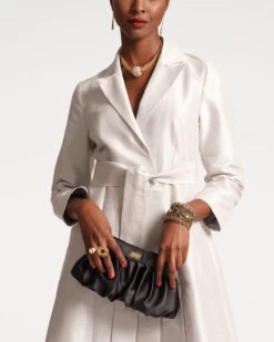 Lucille Wrap Dress Dupioni Silver 8 Lucille Wrap Dress Dupioni Silver -Clothing Store lucille silver 04