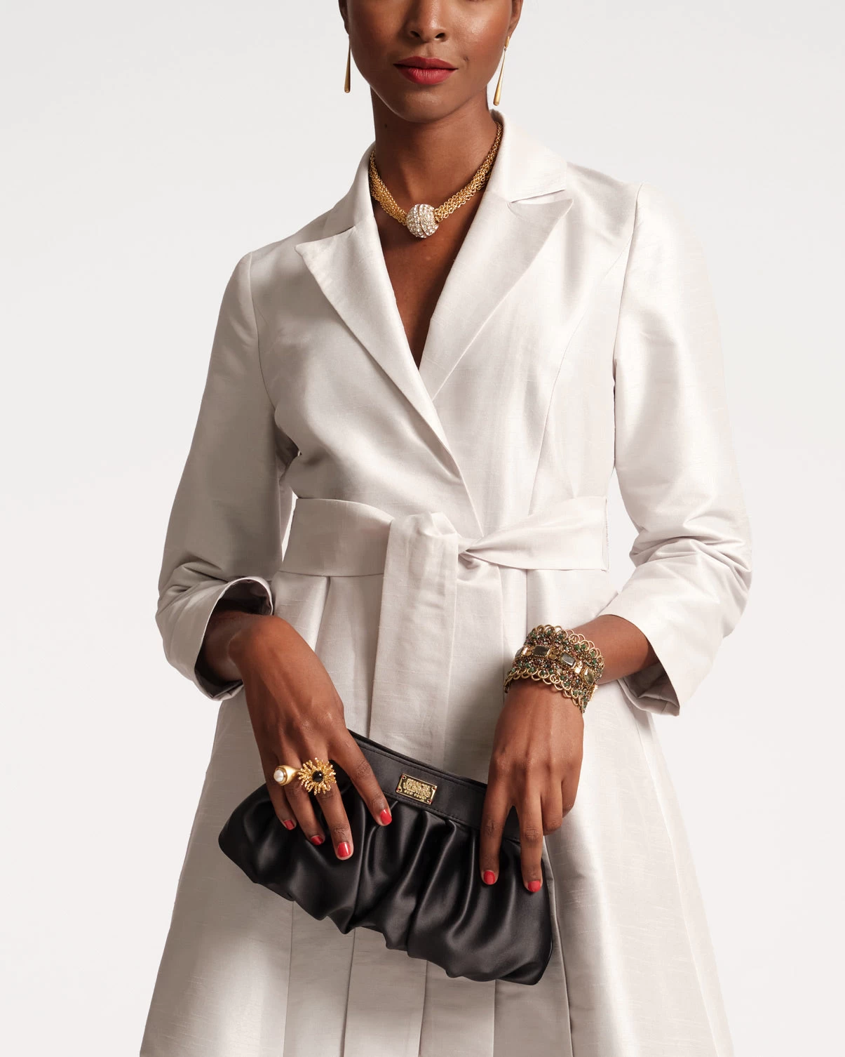 Lucille Wrap Dress Dupioni Silver 5 Lucille Wrap Dress Dupioni Silver - Image 3