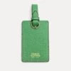 Luggage Tag Tumbled Leather Green -Clothing Store luggage tag green