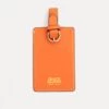 Luggage Tag Tumbled Leather Tangerine 1 Luggage Tag Tumbled Leather Tangerine -Clothing Store luggage tag orange