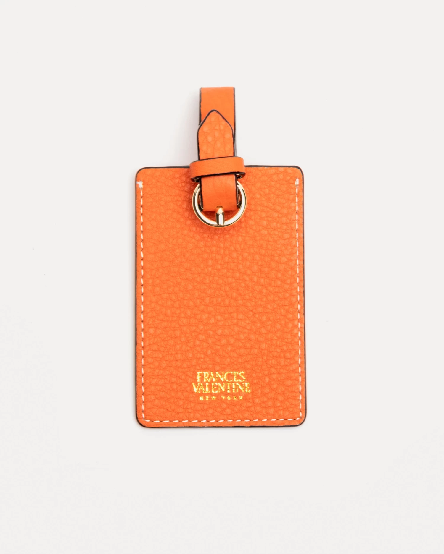 Luggage Tag Tumbled Leather Tangerine 3 Luggage Tag Tumbled Leather Tangerine