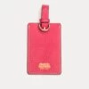 Luggage Tag Tumbled Leather Pink -Clothing Store luggage tag pink