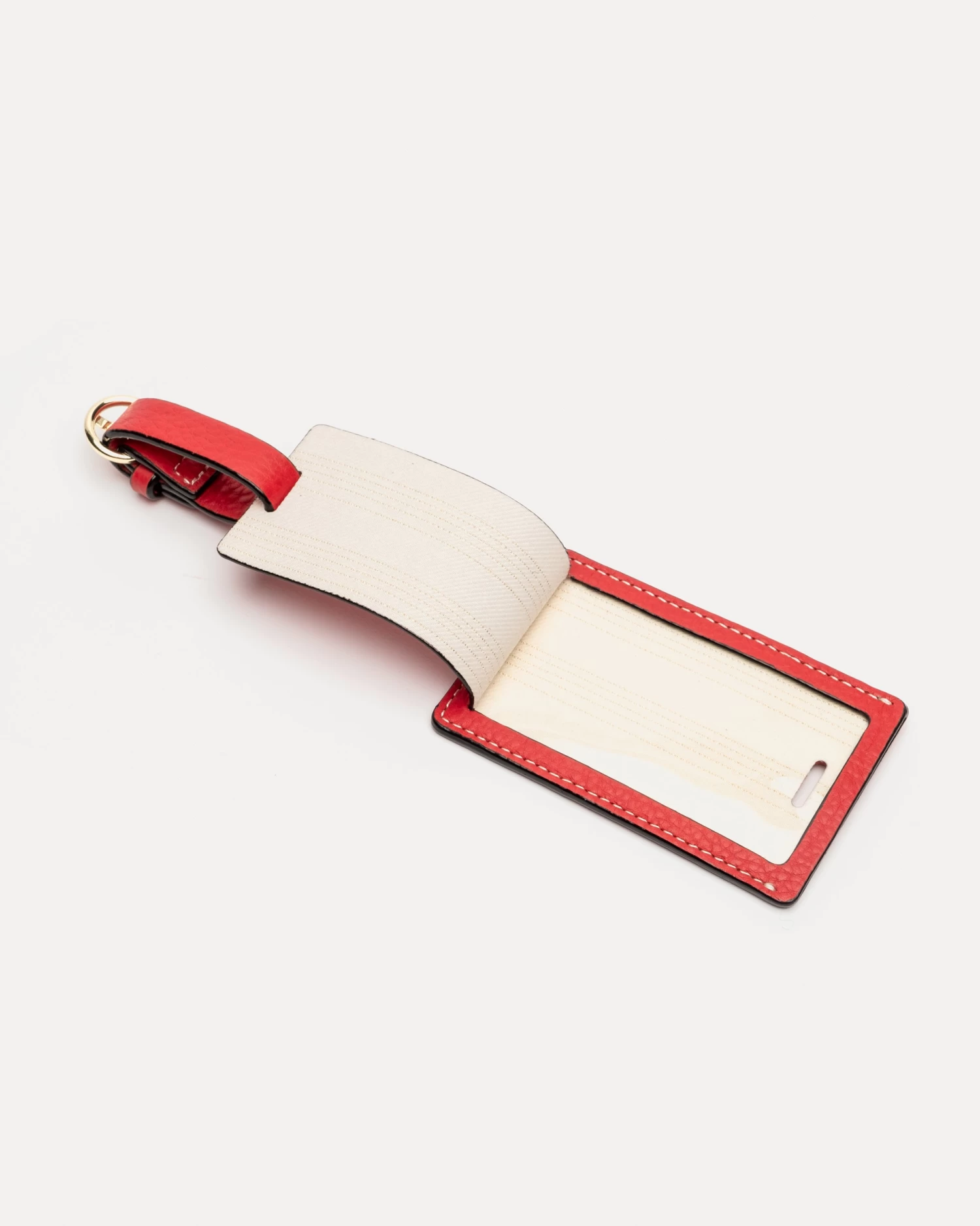 Luggage Tag Tumbled Leather Red 4 Luggage Tag Tumbled Leather Red - Image 2