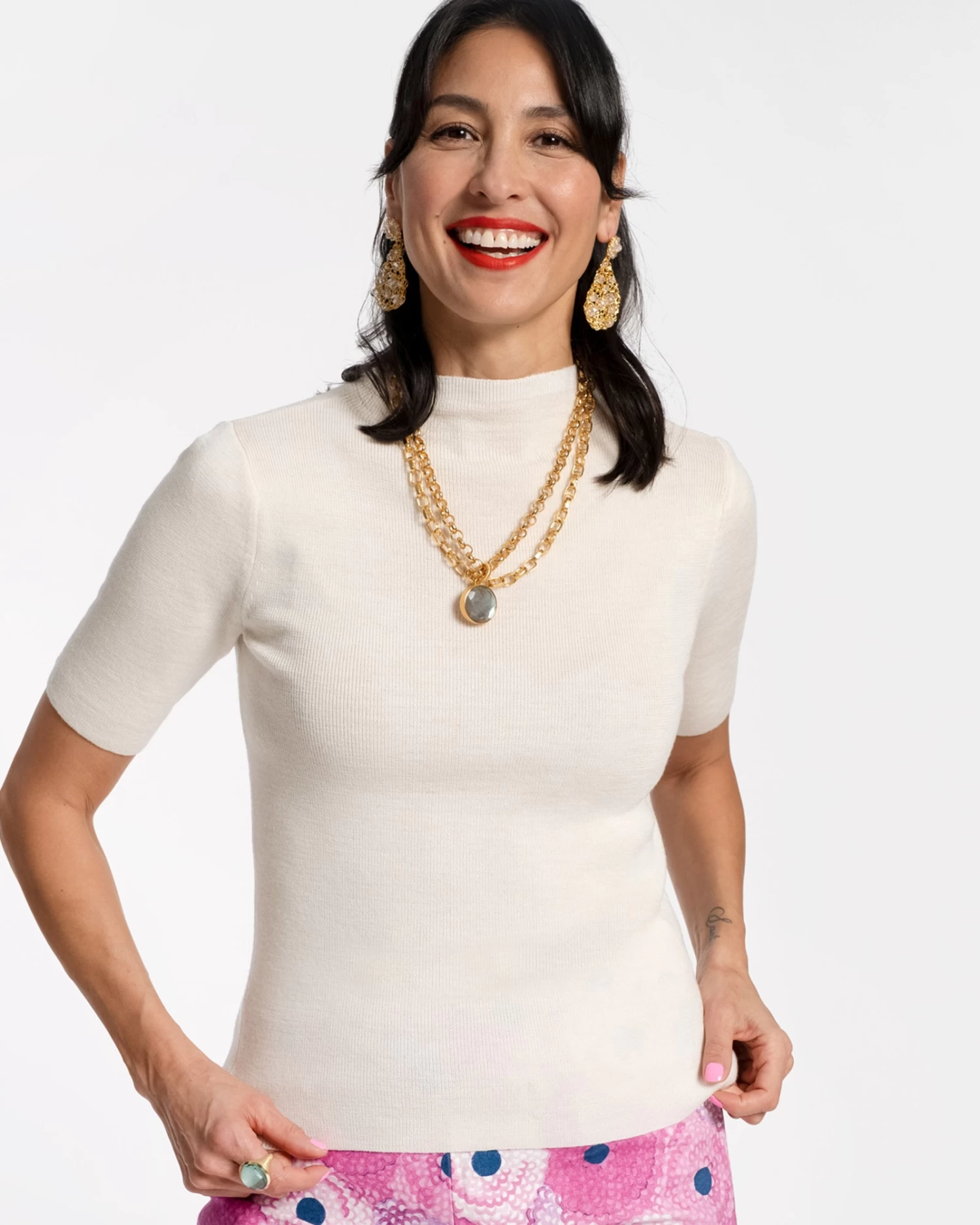 Marie Merino Mock Neck Oyster 4 Marie Merino Mock Neck Oyster - Image 2