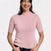 Marie Merino Mock Neck Pink