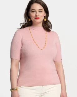 Marie Merino Mock Neck Pink 7 Marie Merino Mock Neck Pink -Clothing Store marie pink plus be7b79f1 2402 442c 9bc7 ecd622628969