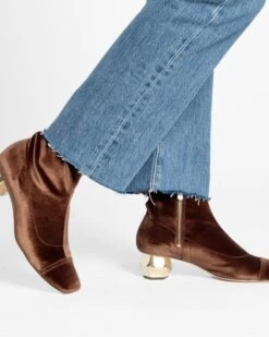 Marnie Boot Stretch Velvet Chocolate -Clothing Store marnie onbody brown